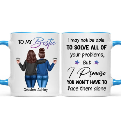 Back View Besties To My Bestie Personalized Mug, Christmas Gift For Best Friends, BFF