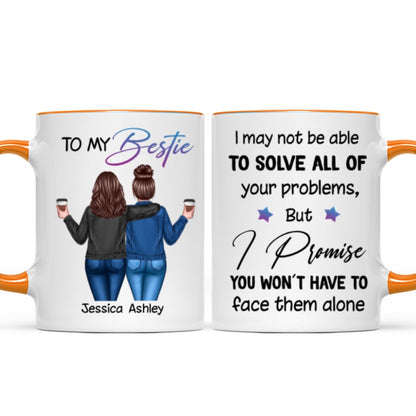 Back View Besties To My Bestie Personalized Mug, Christmas Gift For Best Friends, BFF