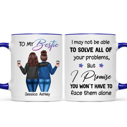 Back View Besties To My Bestie Personalized Mug, Christmas Gift For Best Friends, BFF