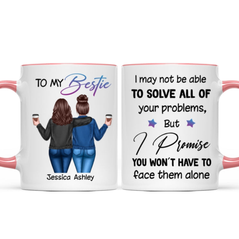 Back View Besties To My Bestie Personalized Mug, Christmas Gift For Best Friends, BFF
