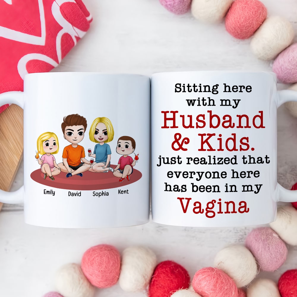 Personalized Gifts For Family Coffee Mug Sitting Here With My Husband