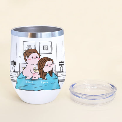 Good For One Back Massage- Gift For Couple-Personalized Wine Tumbler-Funny Couple Wine Tumbler