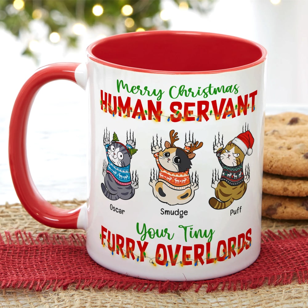 Merry Christmas-Personalized Accent Mug- Gift For Cat Lover- Christmas Gift