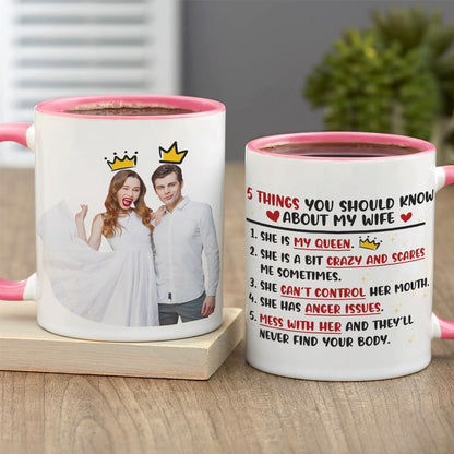 Couple, 5 Things You Should Know About My Wife, Personalized Mug, Valentine Gift, Couple Gift