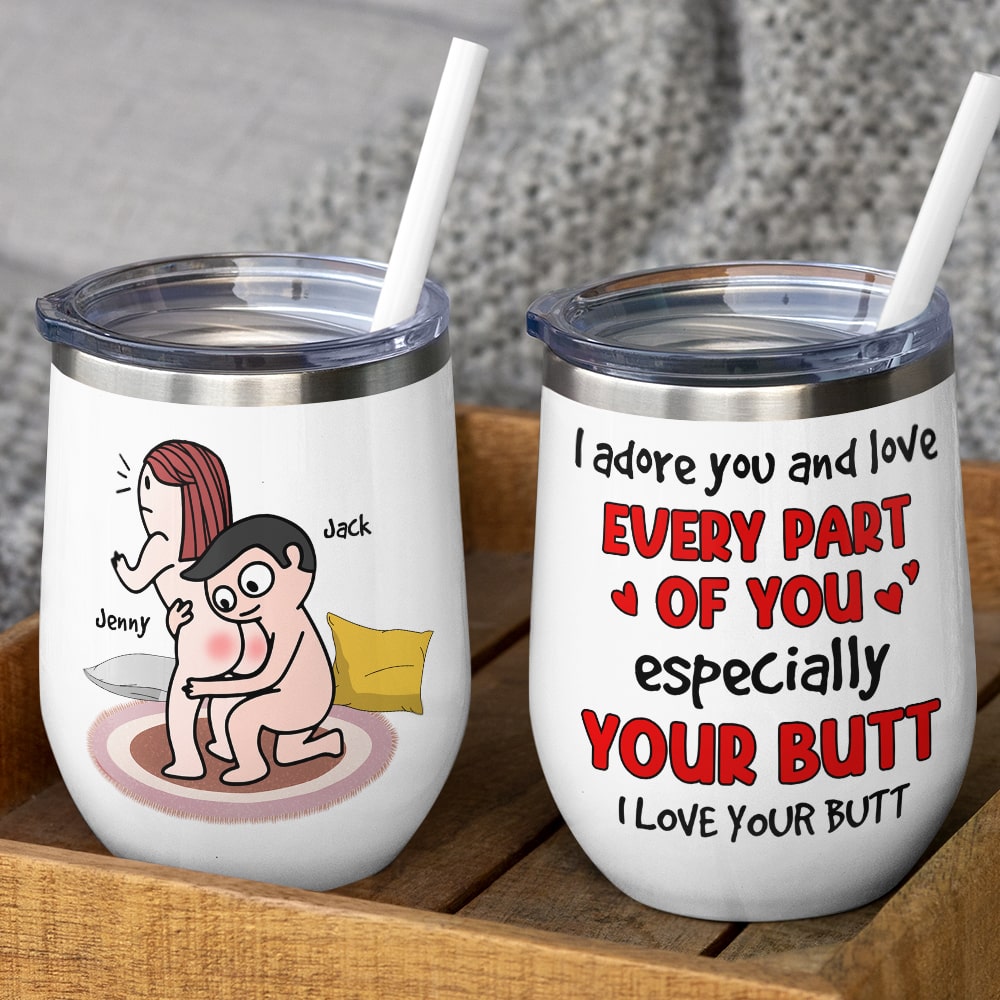 I Adore You And Love Every Part Of You - Personalized Couple Black Mug - Gift For Couple