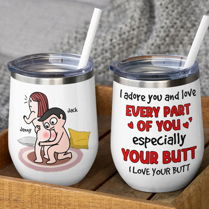 I Adore You And Love Every Part Of You - Personalized Couple Black Mug - Gift For Couple