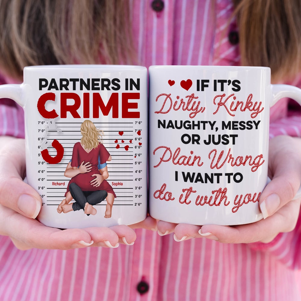 Partners In Crime- Personalized Coffee Mug - Gift For Valentine's Day- Couple Coffee Mug