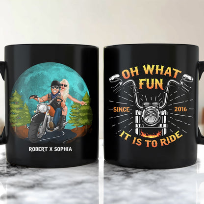 Oh, what Fun, It Is To Ride, Personalized Coffee Mug, Valentine Gift, Couple Gift