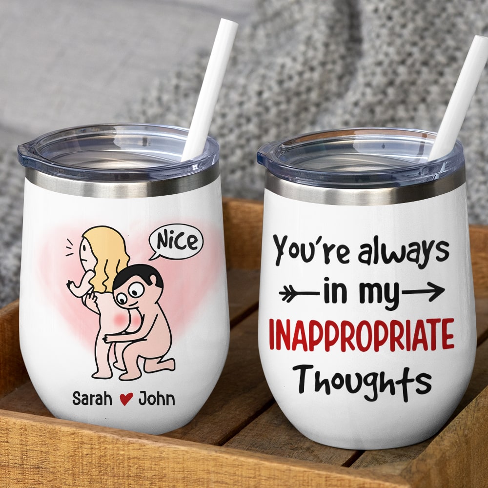 You're Always In My Inappropriate Thoughts - Personalized Couple Mug - Gift For Couple