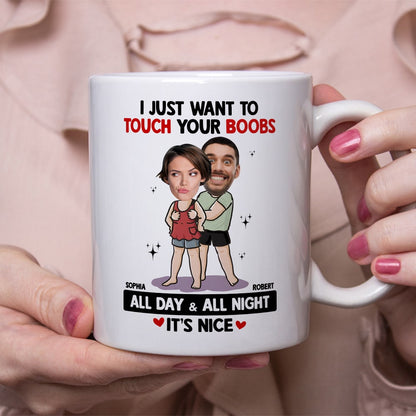 Touch Your Boobs, Custom Couple Mug Personalized, Mugs Custom Girlfriend, Gift For Couple