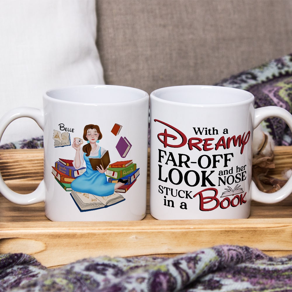 Her Nose Stuck In a Book, Personalized Coffee Mug, Gift For Book Lover, 06HUPO301123PA