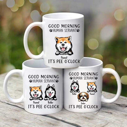 Pee O'clock Peeking Dogs Personalized Mug
