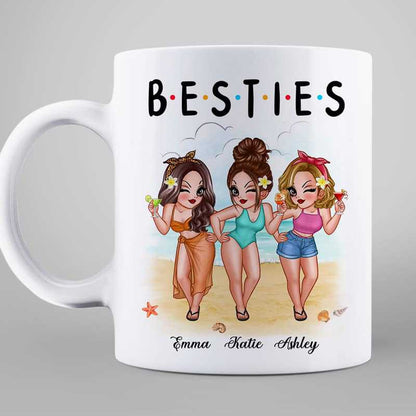Summer Beach Girls Besties Sisters Personalized Mug