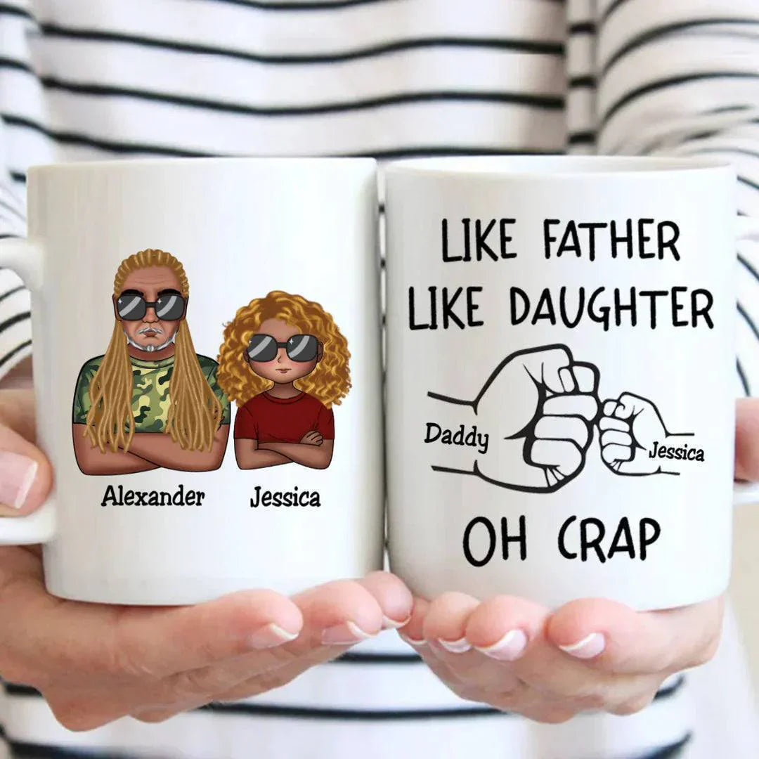 Dad & Daughter Bond - Custom 'Fist Bump' Mug - Celebrating Fatherly Love - For Father's Day