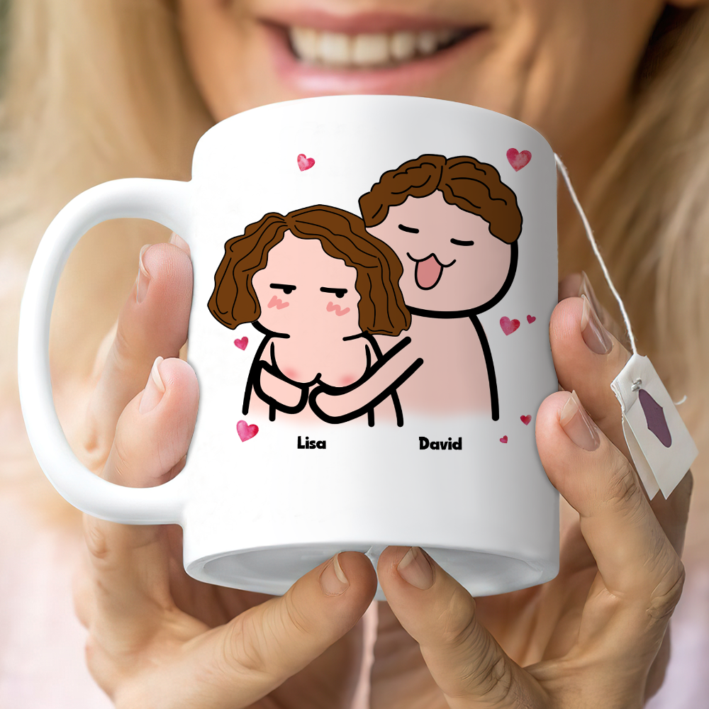 I Adore You And Love Every Part Of You- I Love Your Boobs Personalized Mug, Couple Gift