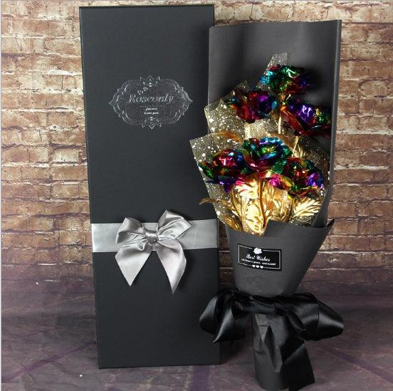 24K Golden Foil Rose Bundle