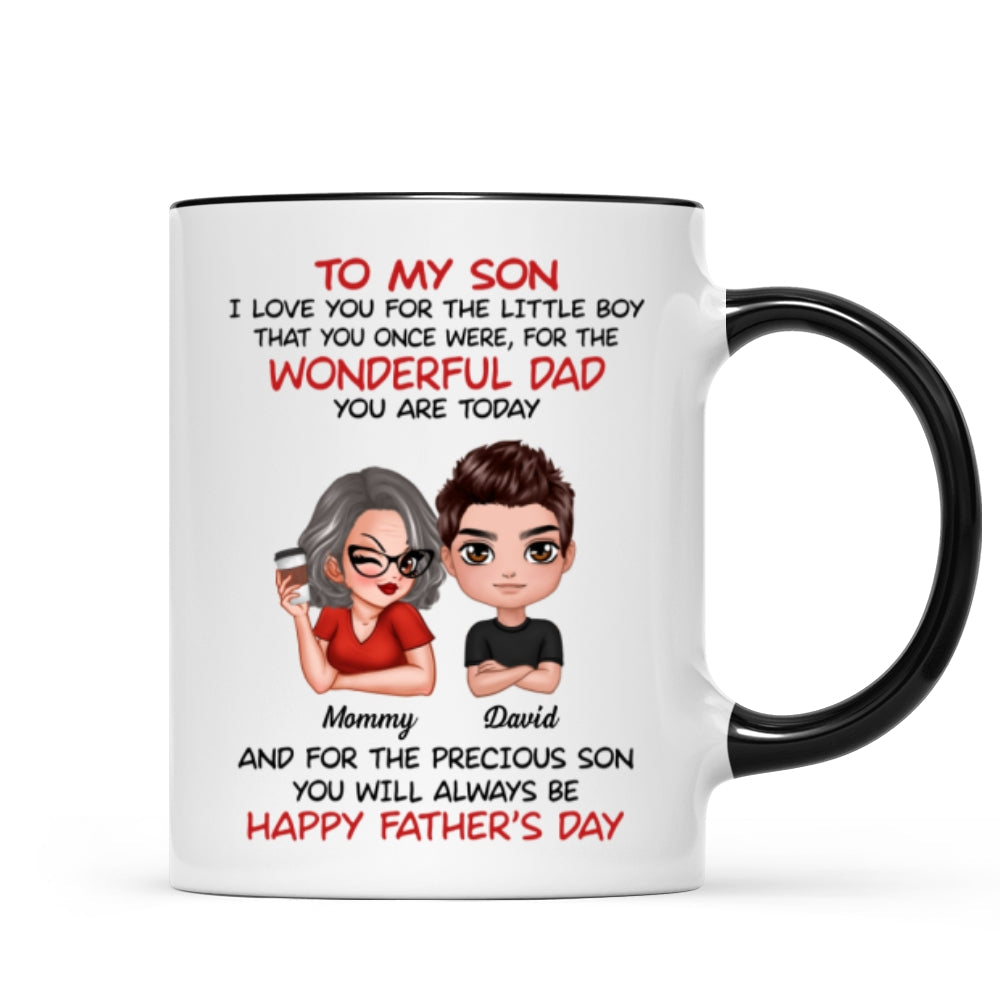 Doll To My Son From Dad Mom Happy Father's Day Personalized Mug