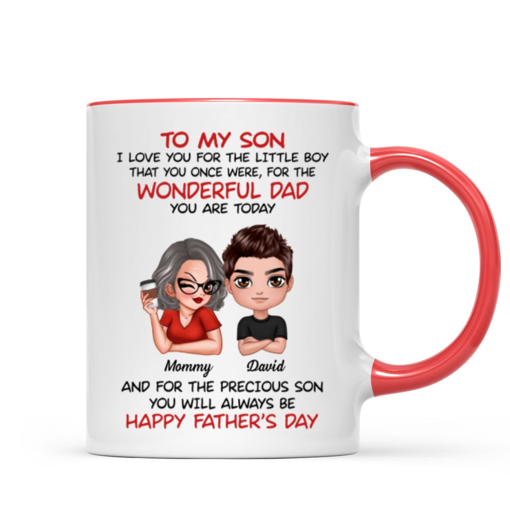 Doll To My Son From Dad Mom Happy Father's Day Personalized Mug