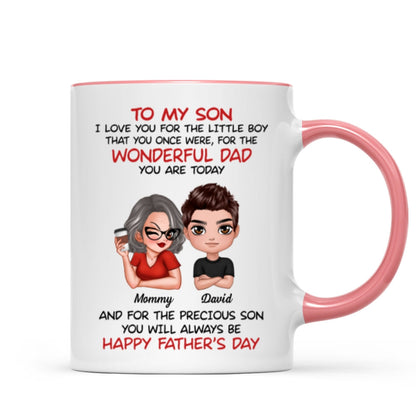 Doll To My Son From Dad Mom Happy Father's Day Personalized Mug