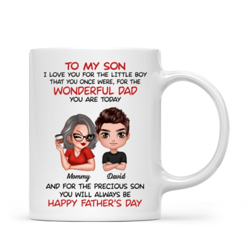 Doll To My Son From Dad Mom Happy Father's Day Personalized Mug