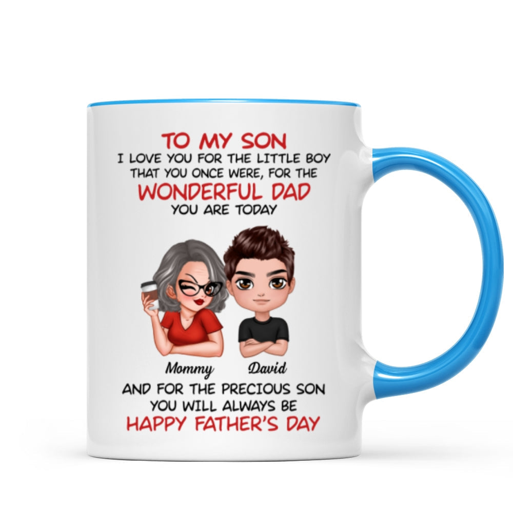 Doll To My Son From Dad Mom Happy Father's Day Personalized Mug