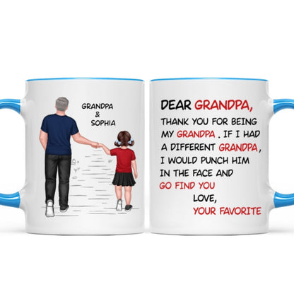 Dear Grandpa Thanks For Being My Grandpa Personalized Mug, Father's Day Gift For Grandpa