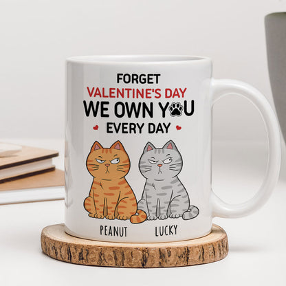 Forget We Own You Everyday Funny Personalized Mug for Cat Moms, Cat Dad