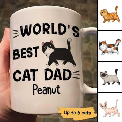 World's Best Cat Dad Walking Cats Personalized Mug