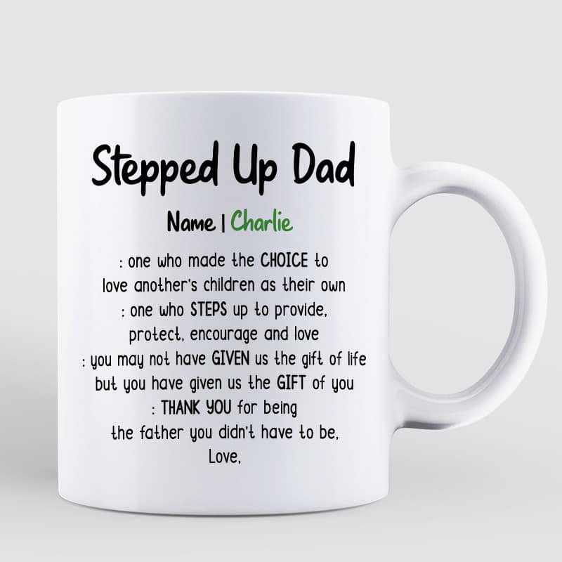 Thank You Step Dad Father's Day Gift Personalized Mug