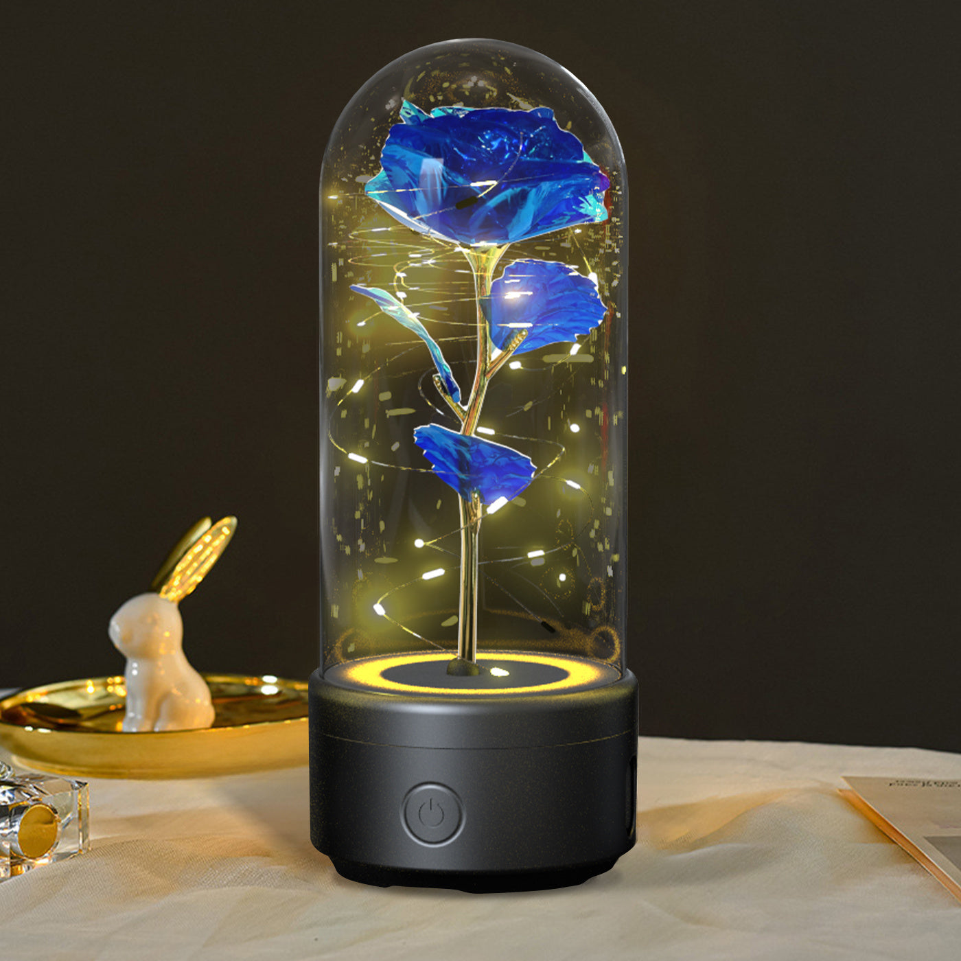 Rose Flowers Led Light And Bluetooth Speaker
