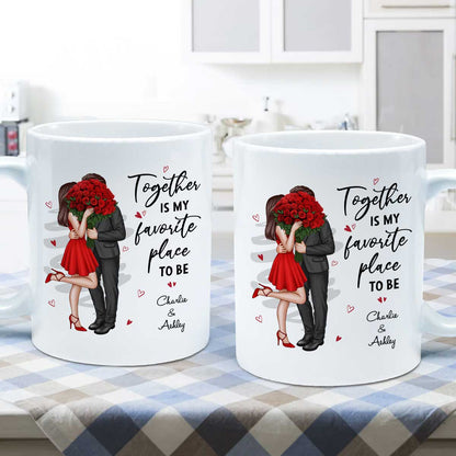 Together Is My Favorite Place To Be Couple Valentine's Gift For Him For Her Personalized Mug