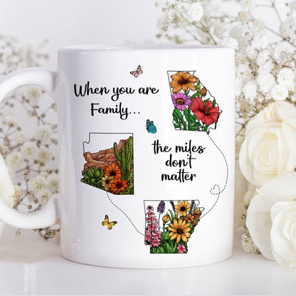 Long Distance Mom Gift Mothers Day Custom State Map Mug