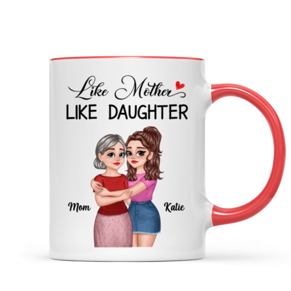 The Love Between Mother Daughter Hugging Cartoon Personalized Mug