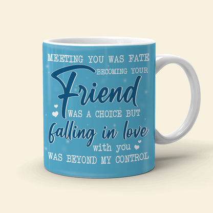 Falling In Love With You, Anniversary Couple Chilling White Edge to Edge Mug