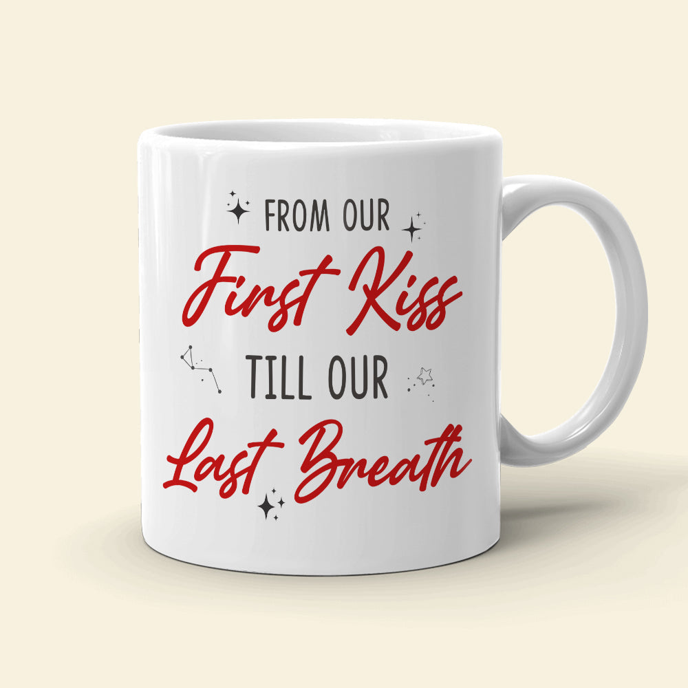 From Our First Kiss Till Our Last Breath, Kissing Galaxy White Mug