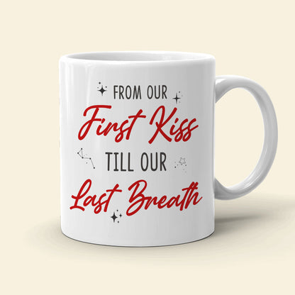 From Our First Kiss Till Our Last Breath, Kissing Galaxy White Mug