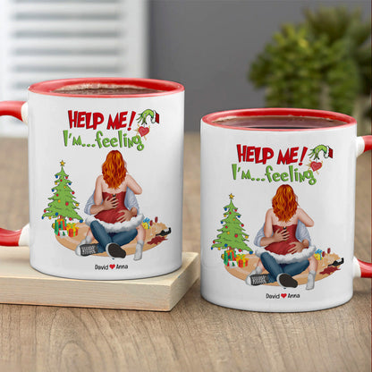 Help Me, I'm ... Feeling, Naughty Couple, Personalized CC-03HTPU191023HH Accent Mug, Christmas Gifts
