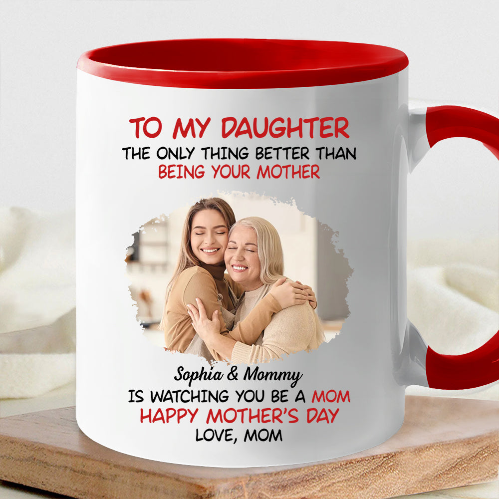 Mother's Day Exclusive Gift Ceramic Mug, Poster, and Plaque Featuring Hugging Scene with 'To My Daughter, Happy Mother's Day'