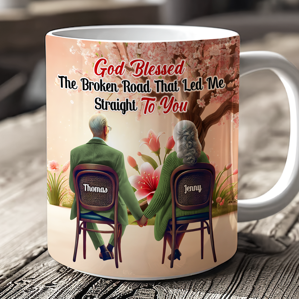 Personalized Gifts For Couple Coffee Mug God Blessed The Broken Road 03ohpu161224