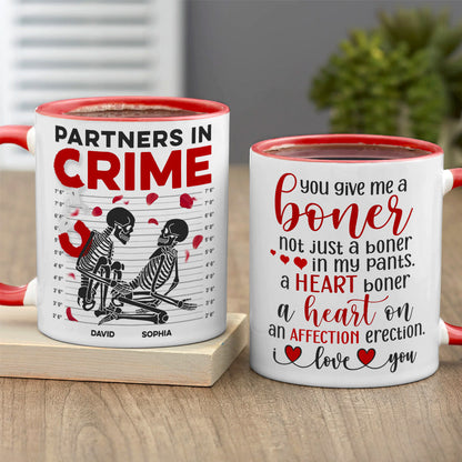 Partners In Crime-Gift For Couple-Personalized Wine Tumbler-Skull Funny Couple Wine Tumbler