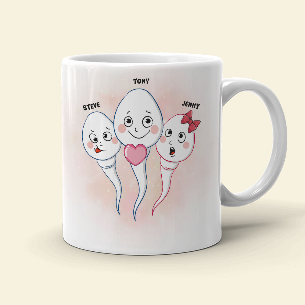 Mom Thanks For Not Letting Dad Splash Us, Personalized Coffee Mug, Funny Sperms Coffee Mug, Mother's Day, Birthday Gift For Mom