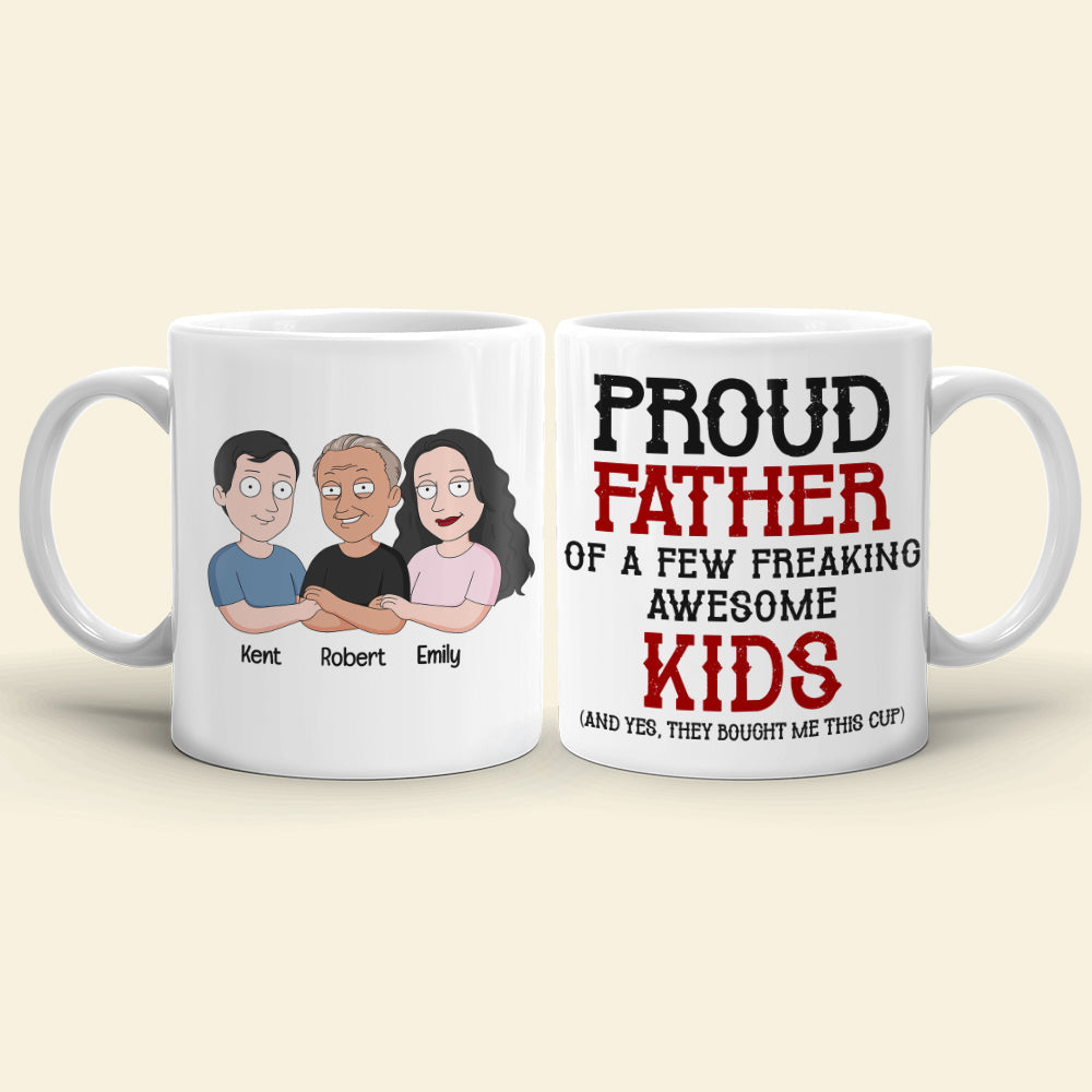 Proud Father And Dumb Kid- Personalized Coffee Mug- Gift For Dad- Dad Cartoon Mug-DR-WHM-06dnqn180423