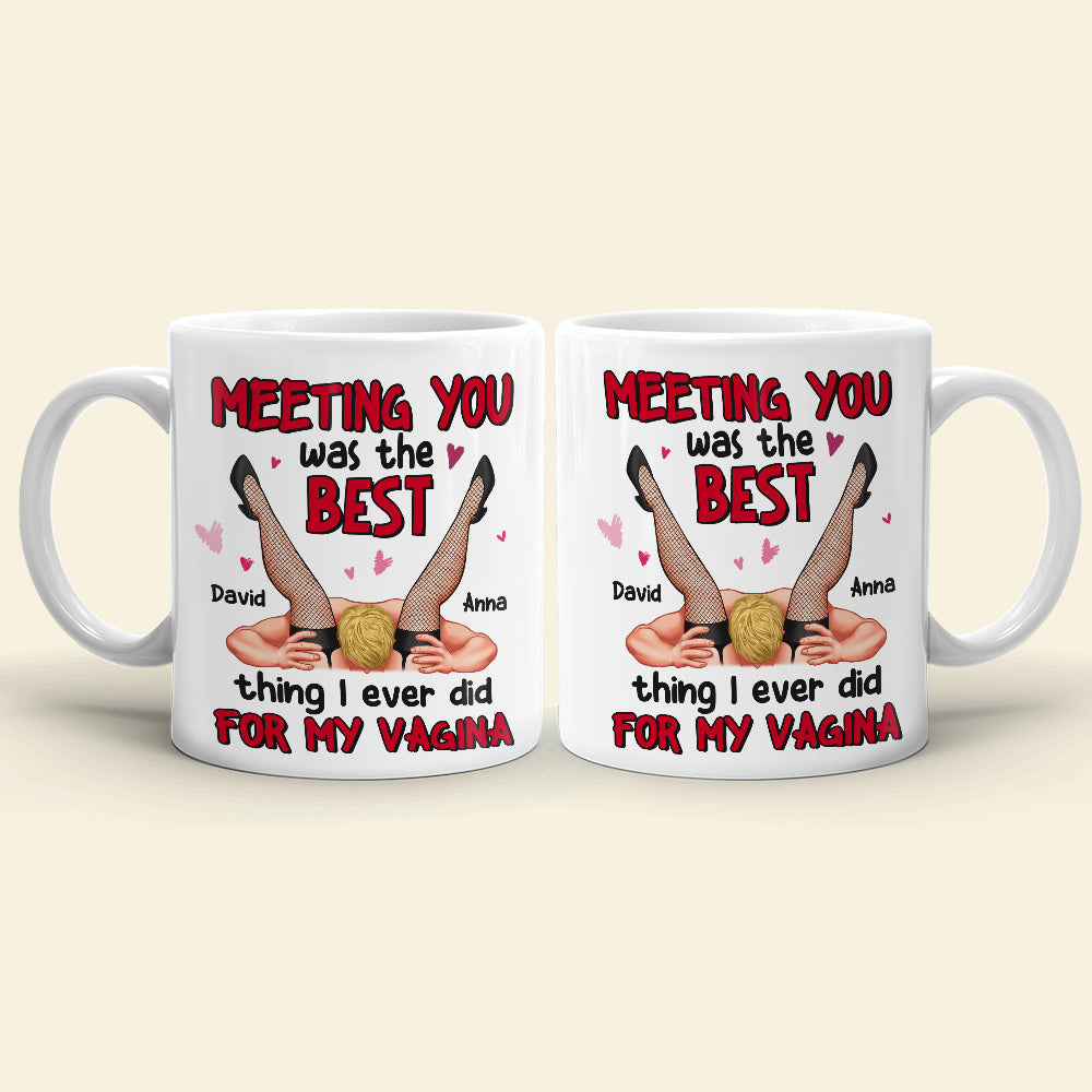 Meeting You Was The Best Thing I Ever Did Personalized Coffee Mug, Couple Gift
