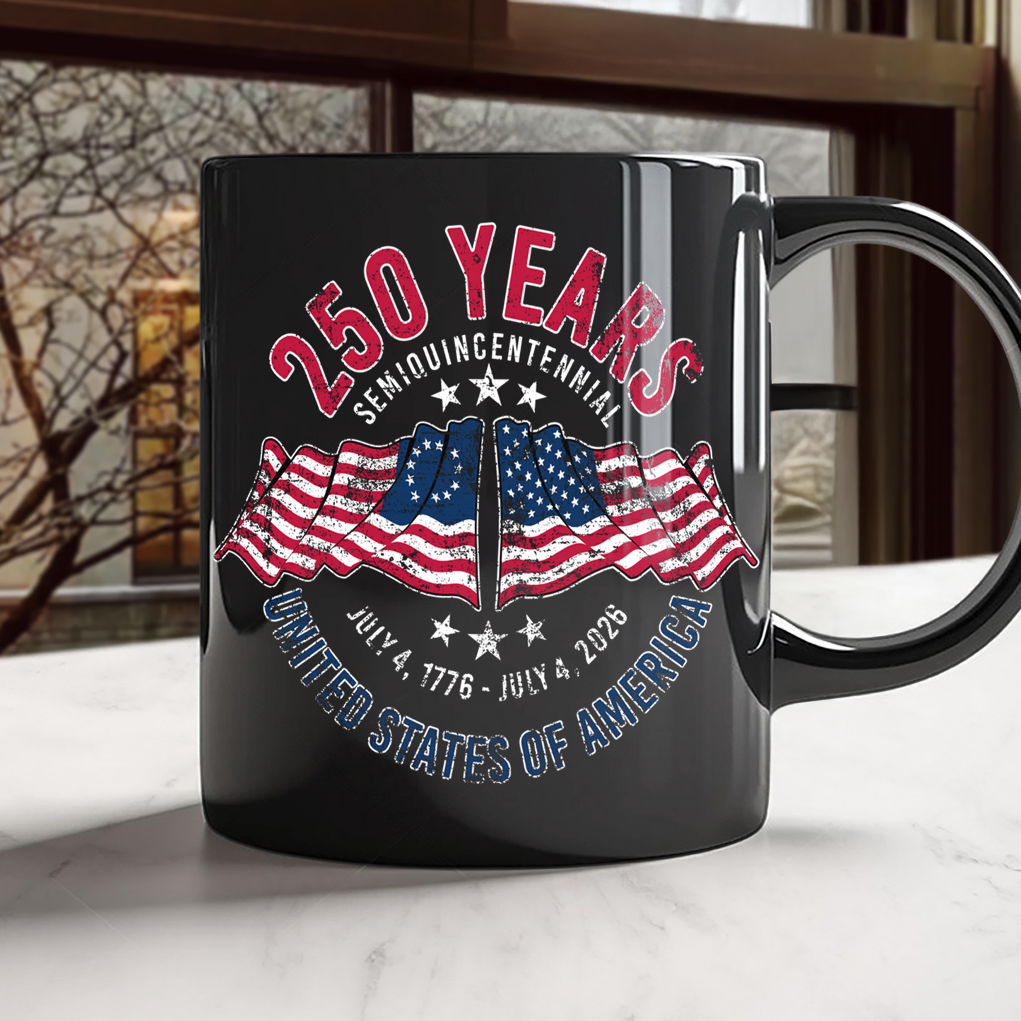 American 250 Years Semiquincentennial Patriotic Gift 2026 Black Mug LM32 895265