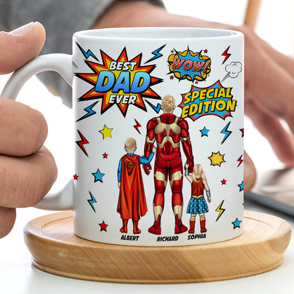 Personalized Gifts For Dad Coffee Mug Father's Day Super Dad And Kids 052ACQN200325PA
