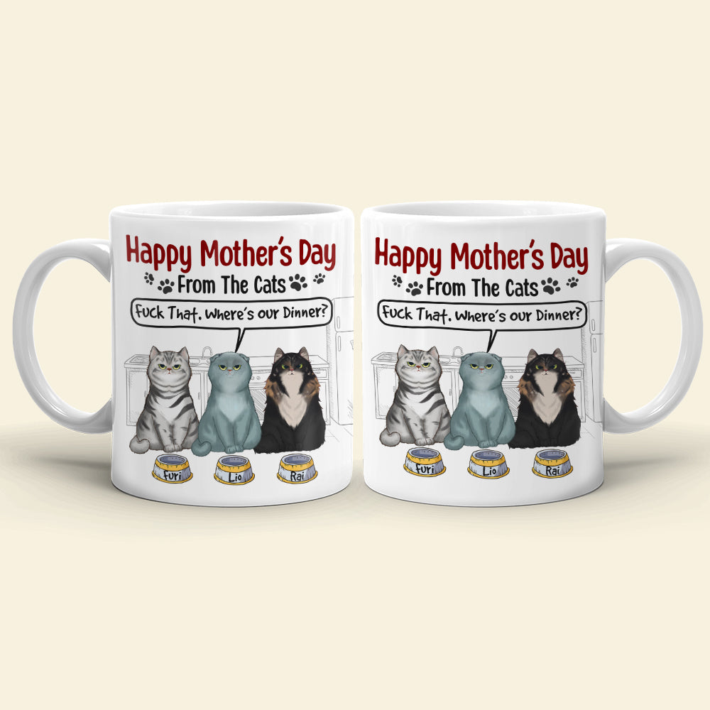 Happy Mother's Day From The Cats, Personalized Coffee Mug, Gift For Cat Mom, Mom's Little Cat Mug, Mother's Day Gift