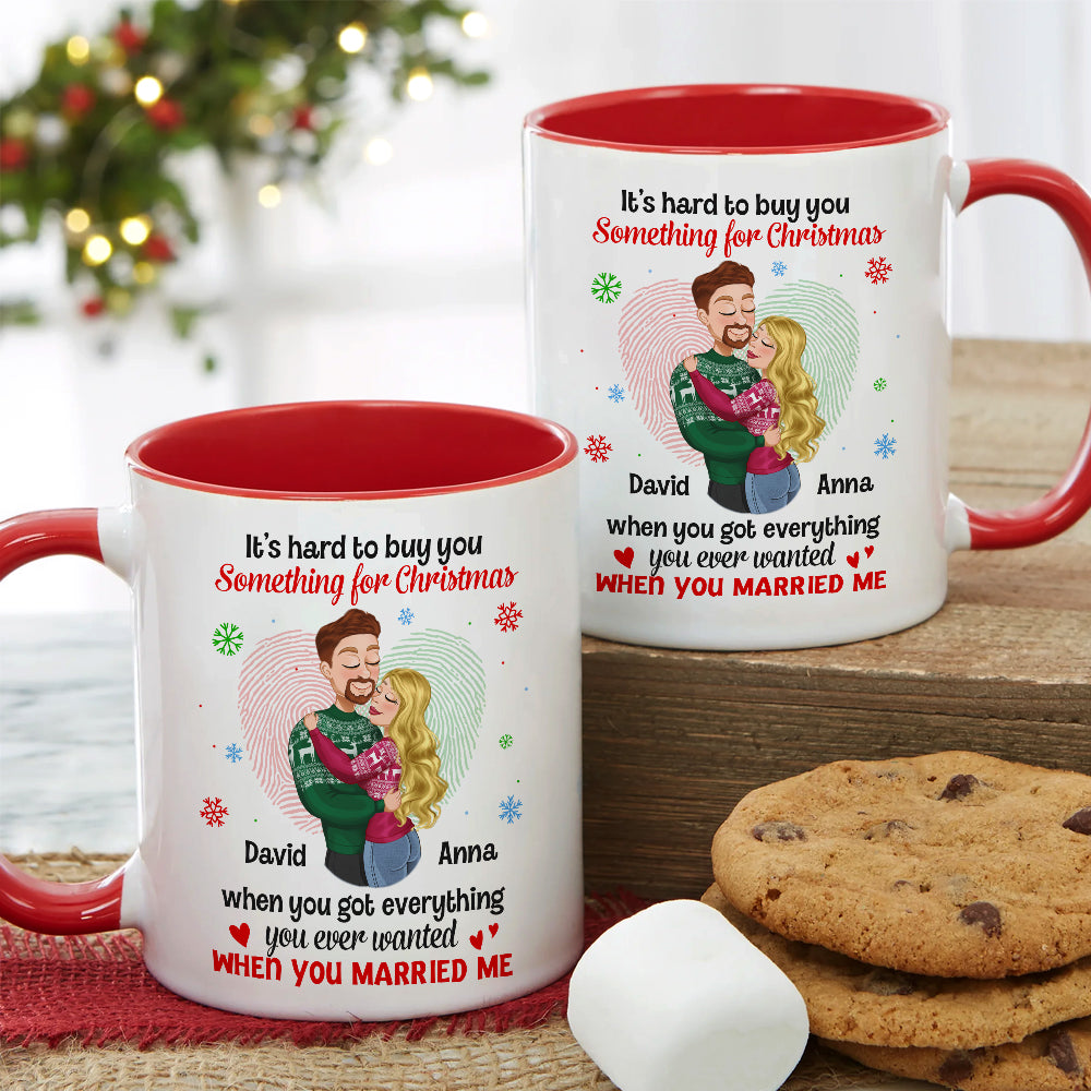 Romantic Couple, It's Hard To Buy You Something For Christmas, Personalized Mug, Couple Gifts, Gifts For Him, Gifts For Her, Unique Christmas Gifts, Christmas Home Decor