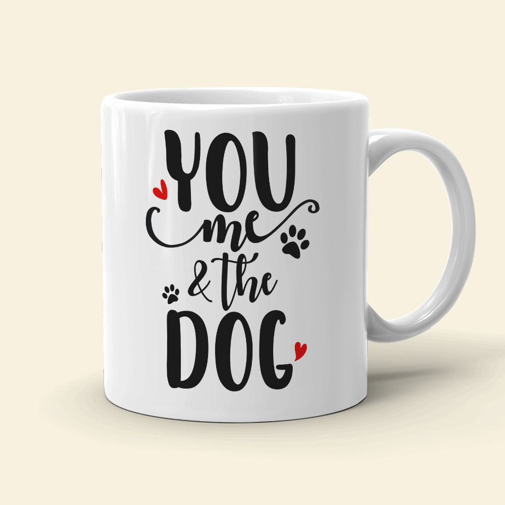 You And Me And The Dog Personalized Mug, Couple Gift