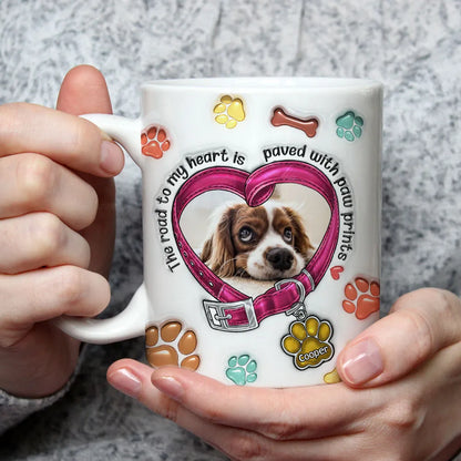 Custom Photo Road To My Heart - Personalized 3D Inflated Effect Ceramic Mug - Gift For Pet Lovers | NA94