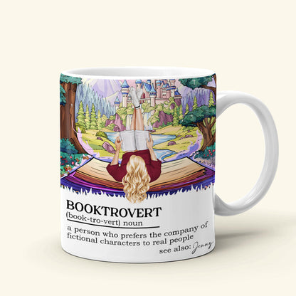 Personalized Gifts For Girl Book Lover white edge to edge mug Booktrovert 03XQMH030125TM